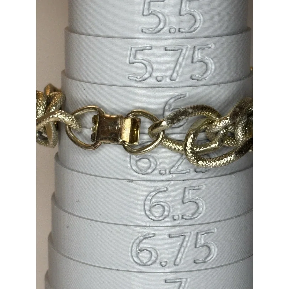 Lisner Silver Gold Tone Double Link Chain Bracelet 6 in  Modernist Vintage